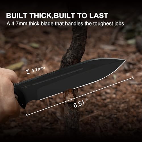 Kizer Drop Bear Fix 7 Fixed Blade Knife Black Handle 6.51" 1095 Steel Survival