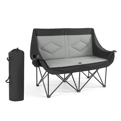 VEVOR Oversized 2-Person Camping Chair with Heavy Duty Support, Foldable & Portable