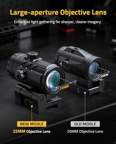CVLIFE 3X Red Dot Magnifier with Flip-to-Side QD Mount for Riflescopes