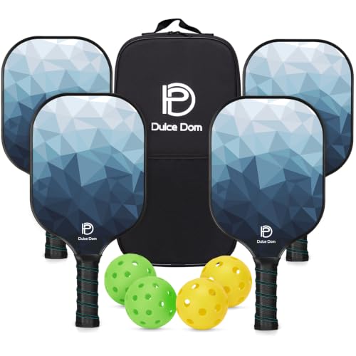 Blue Carbon Fiber Pickleball Paddles Set of 4 - USAPA Approved, Lightweight