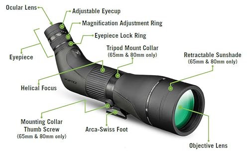Vortex Crossfire HD Spotting Scope 20-60x80 Angled - High-Resolution, Waterproof