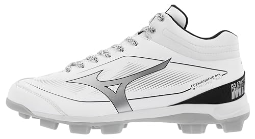 Men's Cushionrevo Diamond Mid TPU Spikes - White Black, Size 7