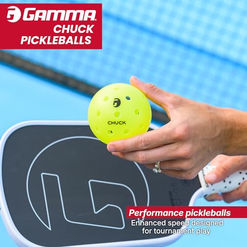 Gamma Chuck Outdoor Pickleballs Set - 6 Pack, USA Approved, Durable All-Weather Design