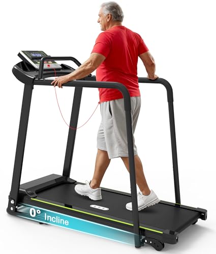 Walking Treadmill for Seniors with Long Handrails - Low-Speed Home Exercise Equipment