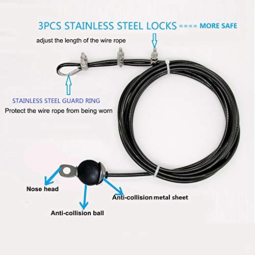 Adjustable Lat Pulldown Cable Rope for Home Gym Fitness Equipment - 118 Inch