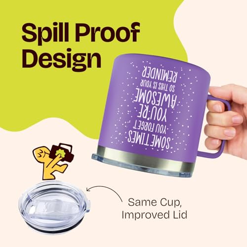 Purple 14oz Coffee Mug Tumbler - Birthday Gift for Women, Mom, Her, Friendship