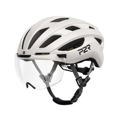 Bike Helmet with Rear LED Light and MIPS Protection - Medium Greyish White