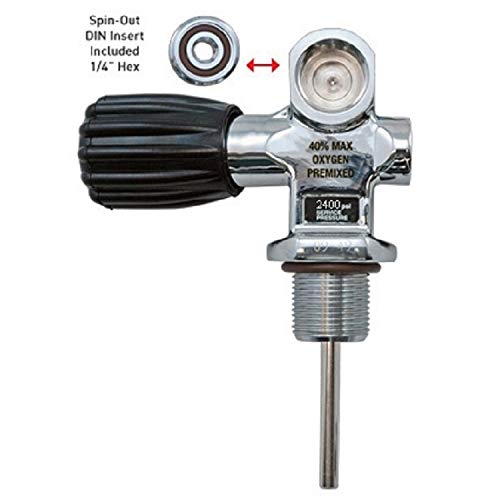 XS Scuba Thermo Pro DIN/Yoke Scuba Tank Valve 3442 PSI for Nitrox & Air