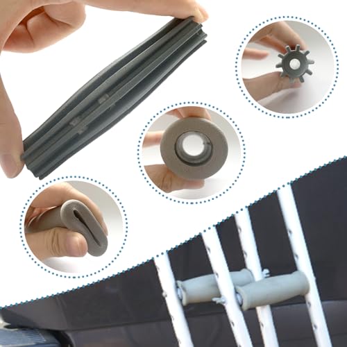 Replacement Hand Grips for Crutches - 2 Pack, Rubber, Gray