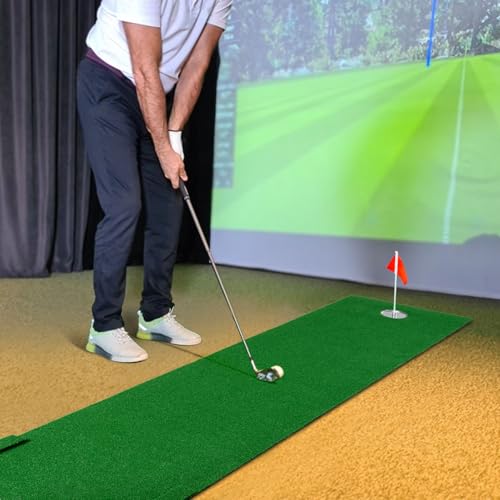 FARROLL Indoor/Outdoor Putting Green Mat with EVA Ball Stop Strips - Practice Golf