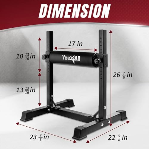 Yes4All Bulgarian Split Squat Stand - Adjustable Height, Black, Single Leg Roller