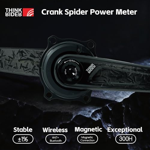 ThinkRider PP5 Spider Power Meter & Crankset - Aluminum, 110 BCD 4-Bolt, Road Bike Use, Lightweight