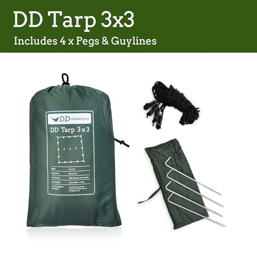 DD Hammocks Waterproof Tarp 3x3m Coyote Brown Lightweight Shelter for Camping