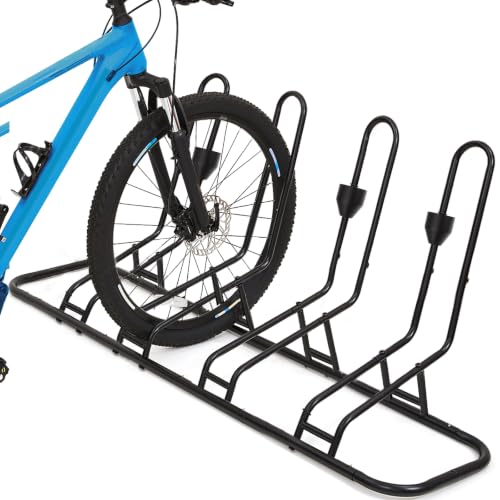 Kinghouse 4-Bike Floor Stand Storage Rack, Heavy Duty Indoor/Outdoor Garage