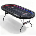 84-Inch Foldable LED Poker Table for 10 Players - Black-Led Variation