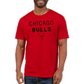 NBA Junk Food Core Stacked Adult T-Shirt - Chicago Bulls Red XL
