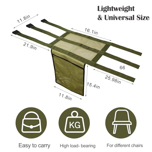 Tree Stand Seat Replacement Mesh with Pocket - 16x12 Inch, Green, 2 Pack