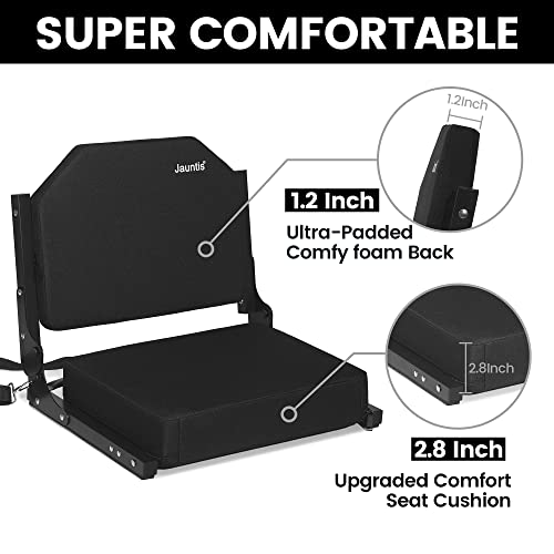 Portable Stadium Seat with Ultra Padded Foam Back Support and Shoulder Strap