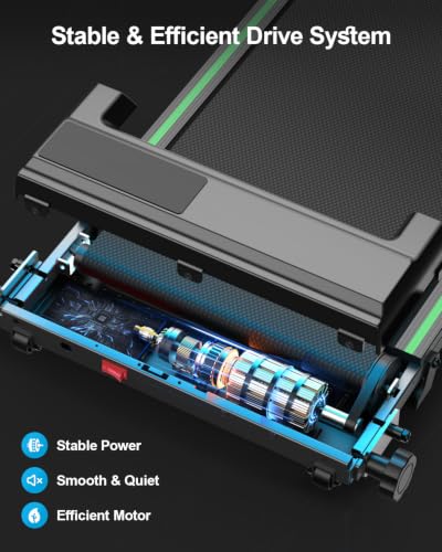 Vyrqenoxi Black Foldable Under-Desk Treadmill with Incline and LCD Display