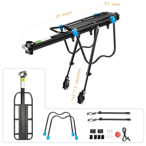 ROCKBROS Rear Bike Rack Quick Release Cargo Rack for Luggage - Black & Blue