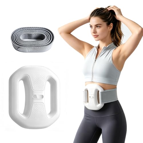 White Fascia Ring Massager with Belt, 6 Modes, 99 Vibration Levels, Deep Tissue Therapy