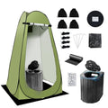 G2 GO2GETHER Green Portable Camping Toilet Kit with Privacy Tent & Carry Bag
