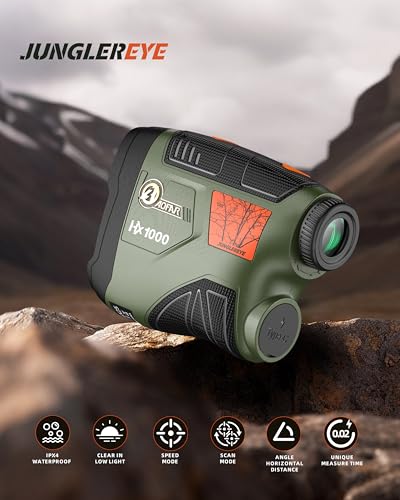 Green Range Finder for Hunting and Archery, 1000 Yards, Angle & Horizontal Distance