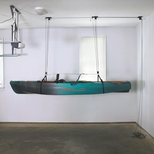 Heavy Duty Kayak Hoist for Garage Ceiling 150 lb Capacity - Teal Triangle