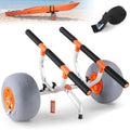 Heavy Duty Kayak Cart with 350lbs Capacity, Detachable Canoe Trolley & Beach Wheels