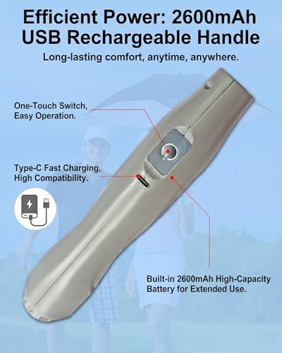 Black 3-in-1 Rechargeable Umbrella with Fan & Mist, Custom Water Bottle, Sun Shade