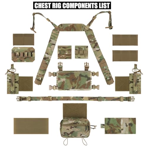KRYDEX Micro Chest Rig MC with 5.56/7.62 Magazine Holders & Modular Pouches