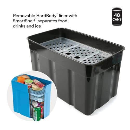 Titan Zipperless HardBody Cooler - Keeps Ice 2 Days, 48 Cans, Sharkskin Gray