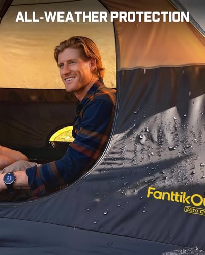 FanttikOutdoor Zeta C2/3/4 Camping Tent 9x7ft, 2/3/4 Person Instant Dome Tent Waterproof