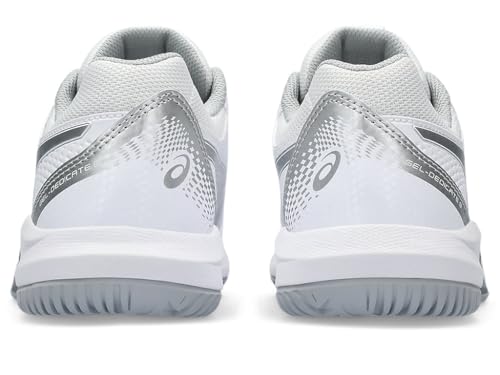 ASICS Women's Gel-Dedicate 8 Tennis Shoes - White/Pure Silver, Size 9