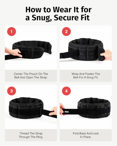 ZELUS Adjustable Weighted Belt for Men & Women, 8lb, Black, Medium (31.5-46.5")