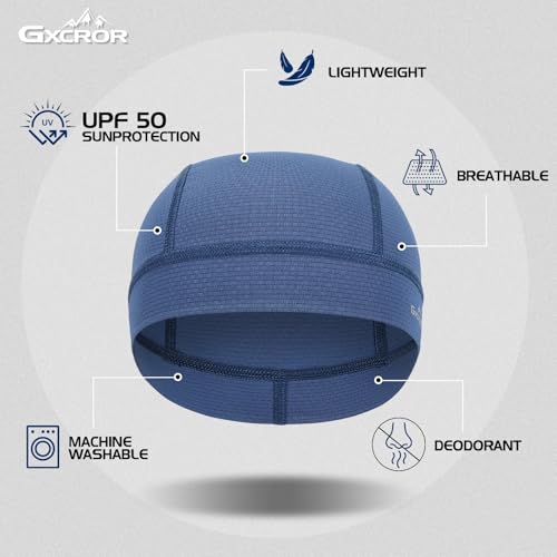 GXCROR 3 Pack Cooling Skull Cap for Cycling and Motorcycle - Medium / Black Grey Blue