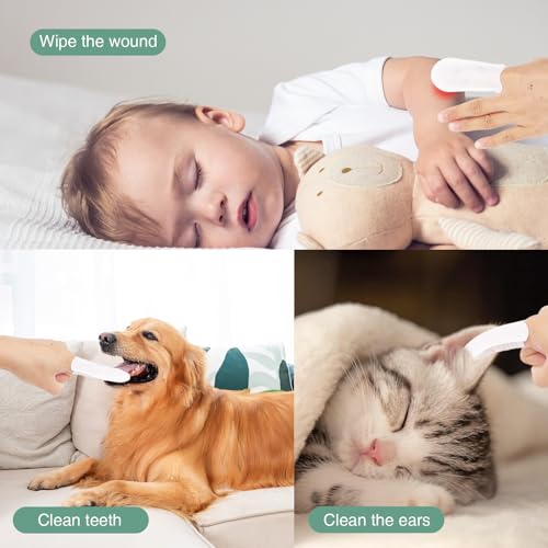 Disposable Pet Finger Cots for Ear Cleaning and Grooming - 200 Pack