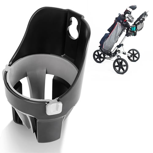 Golf Push Cart Cup Holder - Universal Large Bottle & Cup Accessory