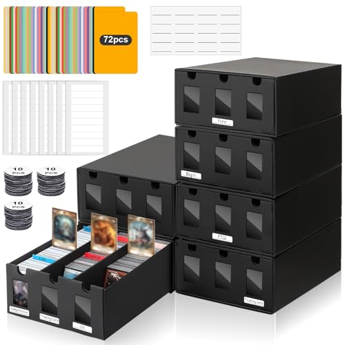 18000+ Card Storage Box Bulk Set with Dividers Labels Tape - Organize Trading Cards
