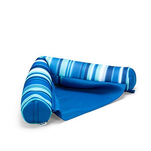 Pool Float Noodle Sling with Support and Drink Holder - Blue Mesh