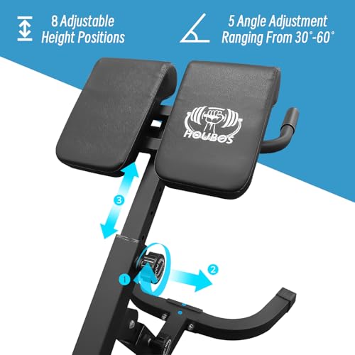 Foldable Roman Chair for Home Gym - Hyper Back Extension Machine, Versatile Core Workout Bench