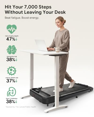 UREVO Smart Incline Treadmill Walking Pad - Green, AI App Controlled, 11% Incline, Portable Compact Fitness Equipment