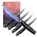 Piklohas Set of 4 Non-Serrated Steak Knives - 4.6 Inch Dinner Knife, Without Block