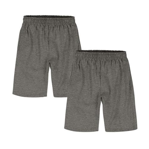 X-Large Boys Jersey Shorts Pack with Pockets - Charcoal Heather