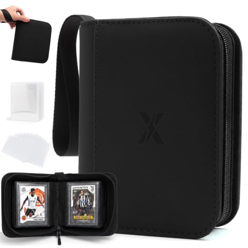 Mini 1 Pocket Card Binder Black - Upgraded Widened Pages & Spine
