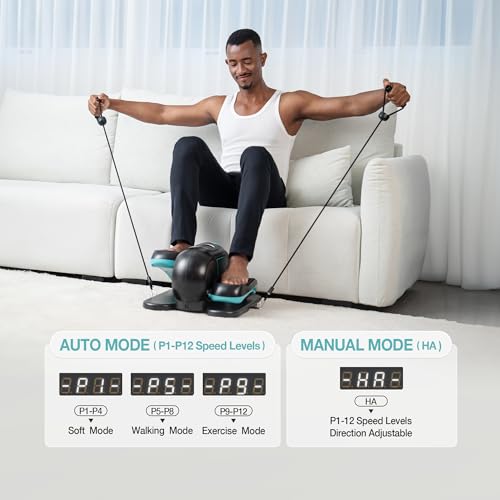 Under Desk Elliptical Exercise Machine for Seniors & Office Use - Quiet & Adjustable Resistance