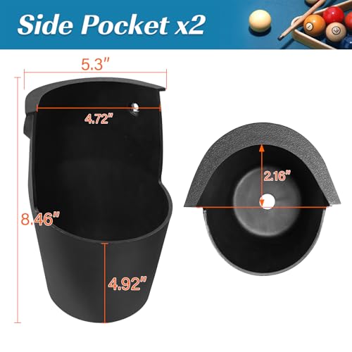 Pool Table Pockets Replacement Set of 6 for Billiard Table - Durable TPE Material