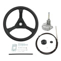 12ft Boat Steering Cable System with 13.5 Inch Rotary Steering Wheel - Variation 12T