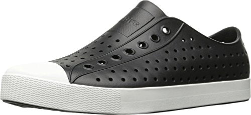 Native Shoes Jefferson Unisex Lightweight Slip-On Sneakers - Jiffy Black / Shell White 12 Women / 10 Men