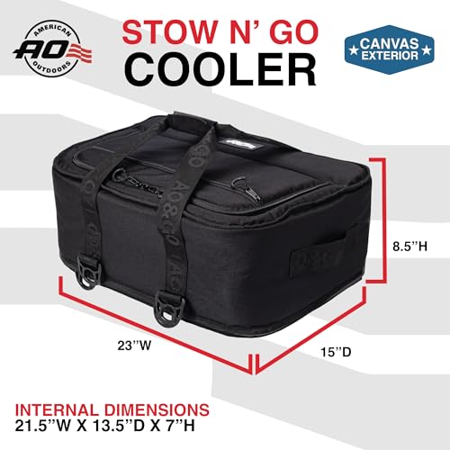38-Can Canvas Soft Cooler - Black, Leak-Proof, Insulated, Low Profile